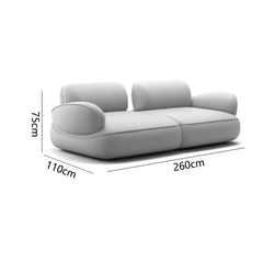 LXSnail sofa Cheney fabric  minimalist straight row size apartment backrest sofa