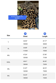 Plus Size Leopard Print T-Shirt Casual Short Sleeve Top For Spring & Summer Women's Plus Size Clothing