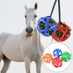 Hanging Hay Feeder Chew Resistant Horse Goat Sheep Toy Ball Stress Relief Outdoor Feeding