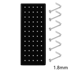 40/60pc Stainless Steel Straight L Nose Stud for Women Nose Ring Set