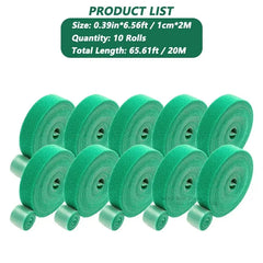 Tutors for Plants Self-adhesive Plant Nylon Cable Tying Climbing Plant Support Green Fastener Tape Reusable Care Garden Supplies