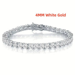 Factory Price Real S925 Sterling Silver Plated 18K Gold 5A Grade Zircon Black Tennis Bracelet for Men and Women Fashion Jewelry