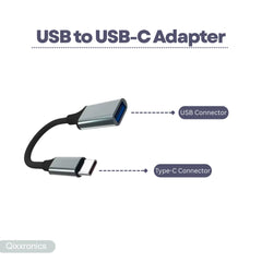 USB to USB-C Adapter with Charging and Data Transfer, Compatible with Apple, Samsung, Chromebook Devices (3 Pack)
