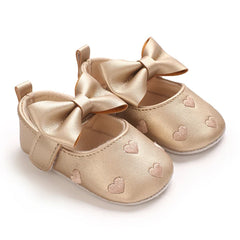 0-1Year Baby Shoes Infant Pre-Walker Shoes Girls Princess Bow Shoes Cute Breathable Flower Soft Sole Casual Sports Footwear