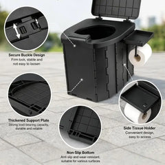 Covered Outdoor Folding Toilet, Camping Toilet, Adult Vehicle-Mounted Toilet, Children's Portable Mobile Toilet