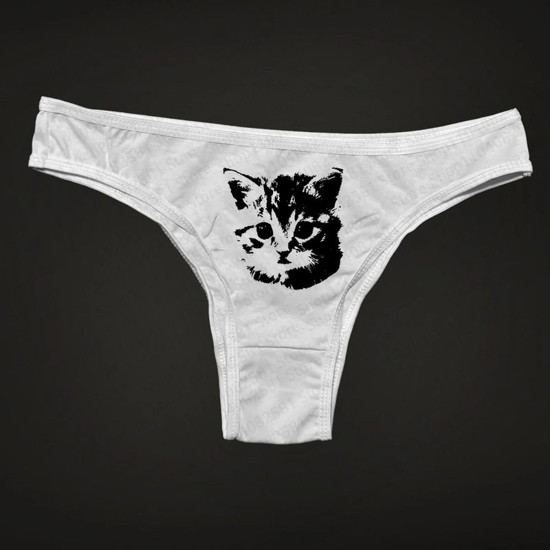 Y2K Women's Underwear Cute Cat Print Underwear Breathable Underwear Fun Hot Print Underwear Sexy Slimming Underwear Emo Girls