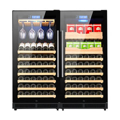 80 Bottle Wine Furniture Quiet Constant Temperature Energy Efficient Fridge with Wine Cooler for Home Office Living Room