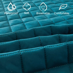 1pc Quilted Waterproof Fitted Sheet, Machine Washable Mattress