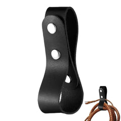 Equestrian Leather Whip Hanger Belt Loop Secure Snap Fastener Strap for Horse Riding Crops & Tack Room Organization