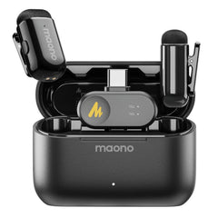 MAONO T1 Mini Wireless Lavalier Microphone for Phone AI Noise Cancelling Auto Clipping App Control Mic for Audio Video Recording
