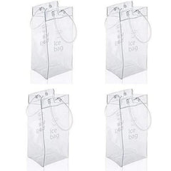 1/2/4PCS ICE Bags PVC Transparent Cooler Clear Pouch Ice Bucket Wine Champagne Bottle Chiller With Carry Handle Drink Bottle