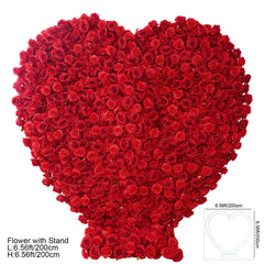 Angela Flower Red Rose Creative Love Heart Floral Wall Cloth Base Flower Arrangement Wedding Backdrop Frame Proposal Decor A7699
