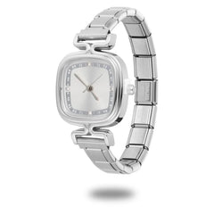 1PC 's Stainless Steel Round Simple Watch Bracelet Bangle for Friend