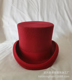 100% Wool Magic Top Hat & President Derby, Felt Jazz Cap & Equestrian Style, Gentleman Formal Hat Collection