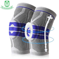 Silicone Padded Knee Pads Supports Brace Basketball Fitness Meniscus Patella Protection Kneepads Sports Safety Knee Sleeves