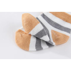 Kiddiezoom 4 Pairs Fashion Newborn Baby Boy Girl mid-calf Socks Cotton Soft Breathable Infant Accessories Four Seasons 0-18M