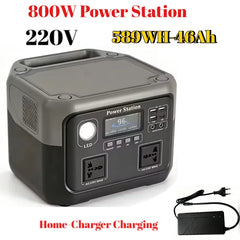 New 800W 589WH Portable Power Station 600W/800W Solar Generator LiFePO4 Backup Power Bank for Outdoor Camping Home Emergency