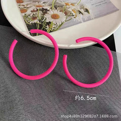 Simple Big Round Star Heart Hoop Earrings For Women Geometric Plastic Exaggerated Earring Hyperbole Trendy Ring Earrings Jewelry
