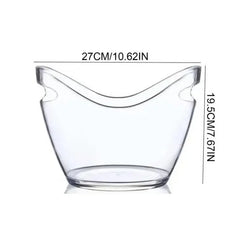 4L Clear Ice Bucket Beverage Tub Handle Cooling Large Ice Bucket for Wine Champagne Bar Supplies for Family Wine Beer Chiller