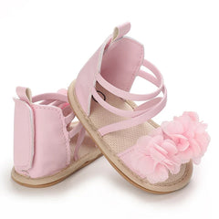 Summer 2026 Western Style Baby Korean Version Flower Princess Shoes Pink Open Toed Baby Girl Sandals