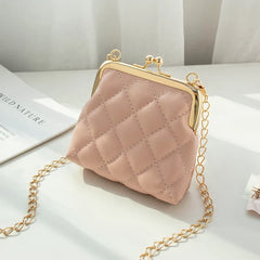 Fashion Single Shoulder Bag Diamond Lattice Embroidery Messenger Bag For Women Female Keys Coin Purse PU Mini Handbag