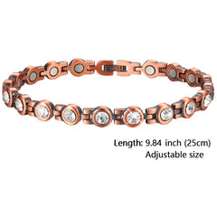 Women Magnetic Therapy Anklets 99.9% Pure Solid Copper 3500 Gauss Magnets Ankle Pain Relief for Arthritis Adjustable Size