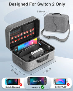 STARTRC GAMES Hard Shell Portable Travel Carry Bag for Switch 2, Pro Controller, 18 Game Cards and Other Accessories