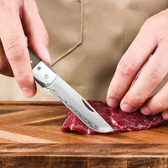Super Sharp Damascus VG10 Steel Pocket Knife Folding Blade Wooden Handle Kitchen Fruit Meat Vegetable Cutting Knife Holiday Gift