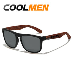 COOLMEN Classic Men Square Polarized Fishing Sunglasses Outdoor Driving Cycling Running Goggles Vintage Large Frame UV400