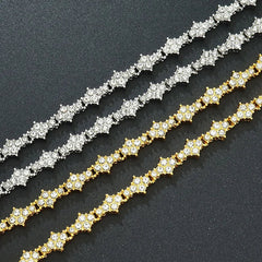 Round Stone Star Cubic Zirconia Bracelet Hip-Hop Jewelry For Men Shiny Elegant Fashion Accessory Classic  Gift For Birthday