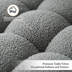 80-Inch Modern Teddy Fleece Sofa, With 2 Cushions 3-Seater  Sofa Suitable for Living Room Bedroom or Apartment Comfortable Deep-Set Leisure Furniture Wide Armrest Design Easy to Assemble