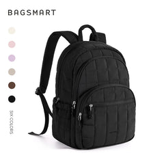 BAGSMART School Backpacks for Girl Quilted Casual Daypack Water-Resistant Bookbag for 15.6 Inch Laptop Fashion College Backpack