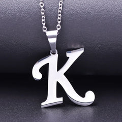 26 Letters Necklace Stainless Steel Initial Necklaces Pendant Big