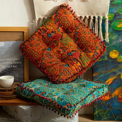Bohemian Style Square Thickened Floor Pillow, Sofa Cushion - Versatile