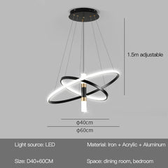 Modern Round LED Chandeliers for Living Room Dining Room Kitchen Island Luster Pendant Lights Fixture Home Decor Indoor Lighting