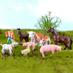 Animal Country Farm Fairy Garden Accessories Miniature Ornament Statue Figurines Landscape Bonsai Pot Dollhouse Terrarium Decor