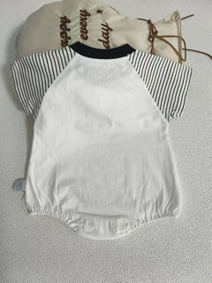 New Summer Newborn Baby Cotton Bodysuit Striped Short Sleeves Onesie 0-2Y Infant Cartoon Baby Boys Girls Jumpsuit