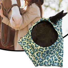 Horse Fly Face Cover Leopard Print Pattern Equestrian Supplies Comfortable Breathable Anti-Mosquitoes Cover Horse Care Product