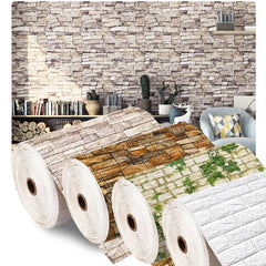 3D Foam Brick Wall Panels Stickers Self Adhesive Waterproof Living