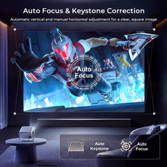 LYNCast Smart Projector with BT5.4 and WIFI6, L018, FHD 1080P, Android14, 360° Rotate Portable, Home Theater, Perfect for TV Series, Movies, Gaming, Anime, Sports, K-Dramas, Concerts