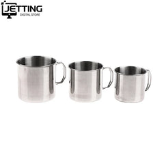 1pc Stainless Steel Folding Handle Cup Portable Carabiner Cup Outdoor