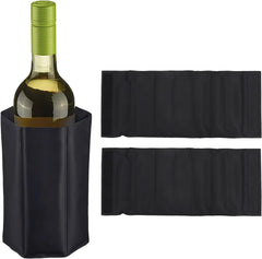 Rapid Ice Wine Bottle Cooler Reusable & Elegant Chill Cooler with Sleeve & Refrigerant Gel Iceless Chiller for Champagne Beer
