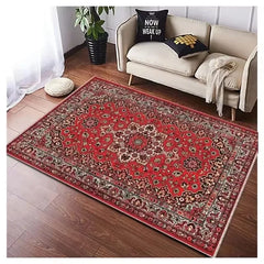 Turkish Style Red Rugs Classic Style Carpet Non Slip Living Room Rug Popular Modern Rug Ottoman Style Boho Rug Entrance Door Mat
