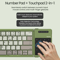 NILLKIN Folding Wireless Bluetooth Keyboard with Touchpad Mini Rechargeable Keyboard for Office Travel for Window/iOS/Android/PC