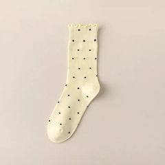 Ruffle Socks Women White Black Frilly Lolita Style Japanese Maiden Cute Kawaii Cotton Harajuku Princess Crew Socks Calcetines