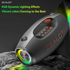 ZEALOT-S86 60W Portable Wireless Speaker with 8000mAh Battery, 360° Surround Sound, RGB Lights, Outdoor Camping Speaker, Waterproof Speaker for the Beach