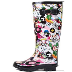Miaoguan 2026 Women Rainboots Non-slip Waterproof Rain Shoes Cartoons Rubber Mid Calf Casual Female Water Shoes Woman Galoshes