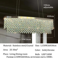 Luxury Crystal Chandelier Light Ceiling Hanging Lamps Home Decoration Dining Room Chandeliers Lights Lighting for Living Room