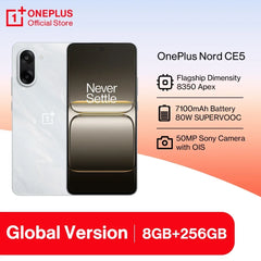 OnePlus Nord CE 5 Global Version Smartphone 7100mAh Battery MediaTek Dimensity 8350 Apex 50MP Sony LYT-600 Camera