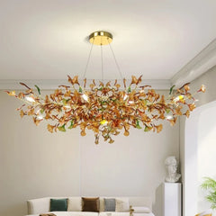 Modern Gingko Chandelier Custom Lights Luxury Glass Chandelier Suitable For Dining Room Living Room Villa Home Decor Gloss